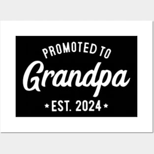 Promoted to Grandpa 2024 Soon to Be Grandfather New Grandpa Posters and Art